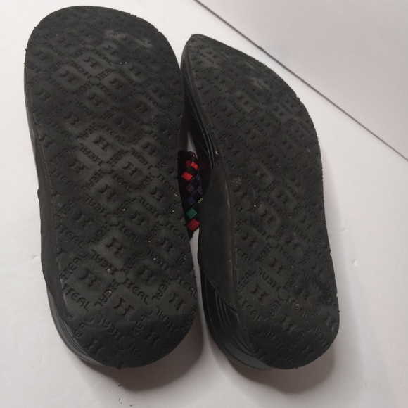 HEAL SELECT BLACK MULTICOLOR COMFORT WEDGE FLIP FLOP SANDALS 10 M PREOWNED. - Picture 6 of 9